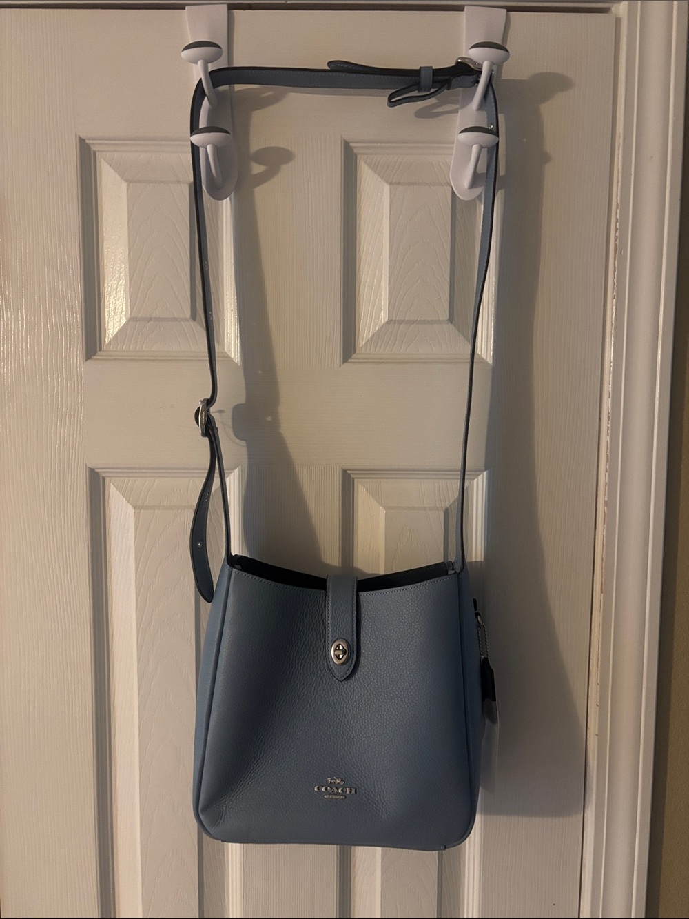 Coach Hadley NWT Pebble Leather Shoulder Bag in bluebell - Picture 9 of 11
